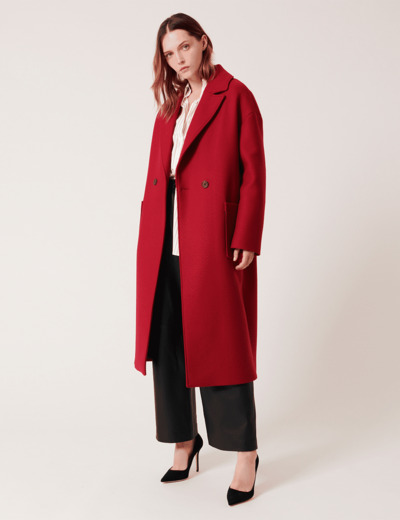 Manteau Miranda Manteau long en laine bordeaux