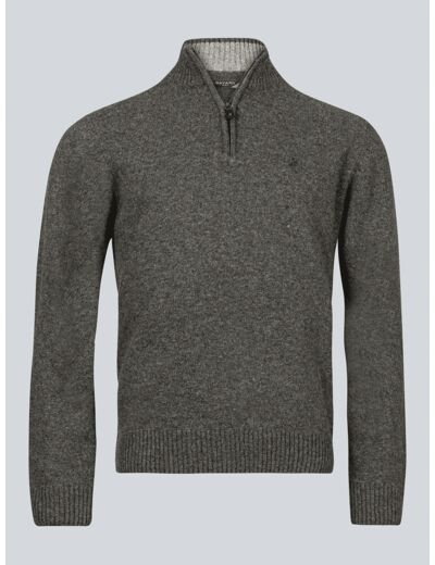 Pull Col Zippé Anthracite En Laine