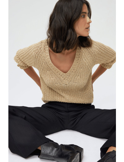 Pull V en maille lurex - NAURIA