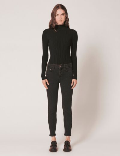 Jean John Jean droit taille mi-haute noir