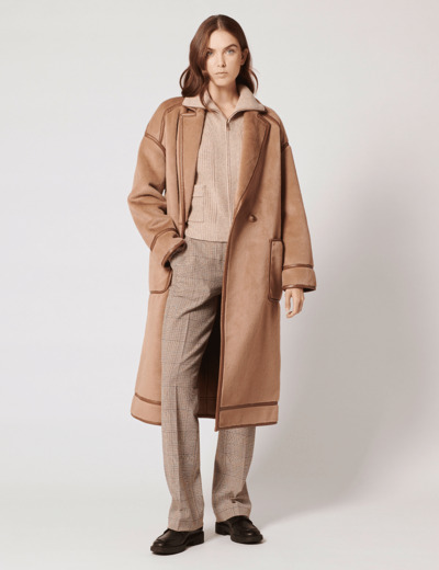 Manteau Monranda Manteau long en fausse fourrure camel