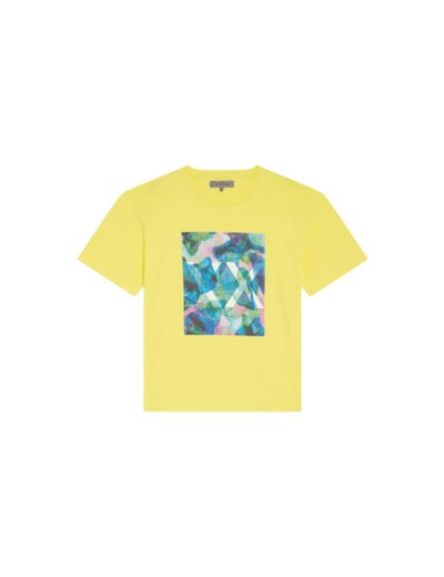 T-shirt jaune multicolore