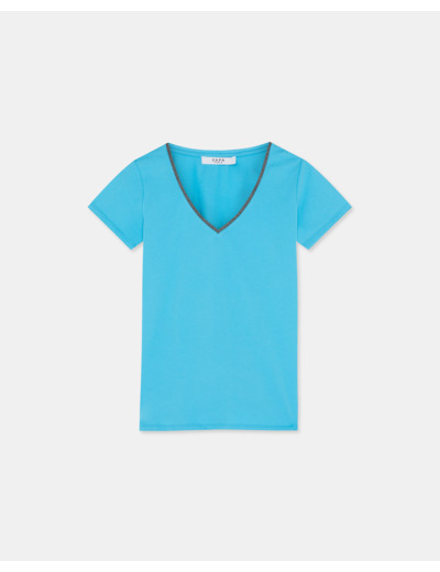 Top Tasmanie Bleu en Coton