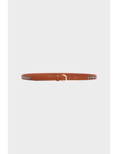 CEINTURE AGRA FINE EN CUIR DE VACHETTE AVEC PERLES LOUISE