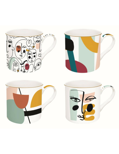 MODERNISM Coffret 4 mugs 30cl