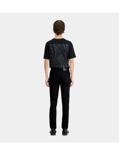 Jean Noir Slim Avec Poche En Cuir black