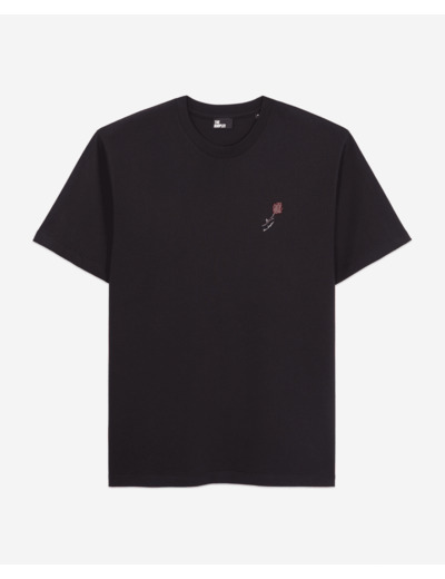 T-Shirt Noir Avec Broderie Fleur black