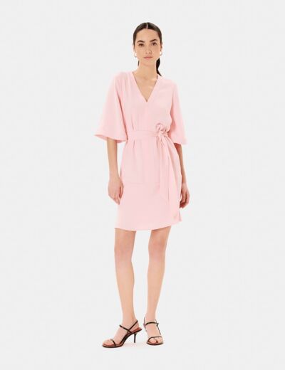 Robe Robine Robe portefeuille courte rose