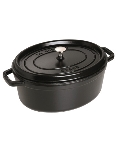 Cocotte ovale 33 cm Noir mat