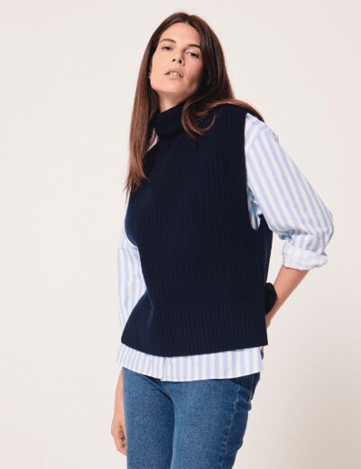 Pull Nina Pull sans manches marine