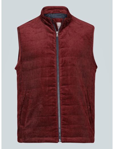 Blouson Sans Manches Bordeaux En Velours