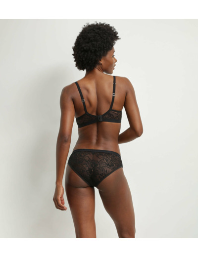 Soutien-gorge à armatures en dentelle noire à feuillage Mod de Dim