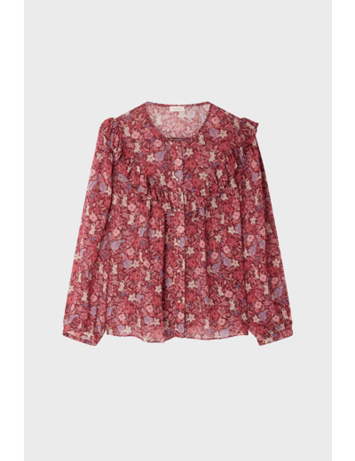 Chemise à imprimé floral et fil de lurex - CALYPSO