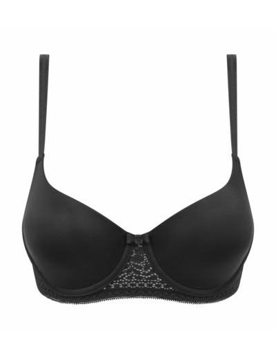 Soutien-gorge corbeille en dentelle florale recyclée Noir Sublim