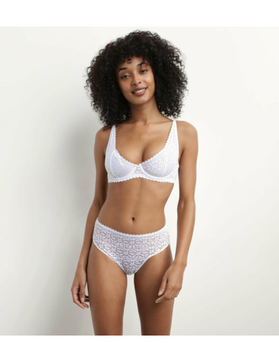 Soutien-gorge à armatures en dentelle florale Blanc Daily Dentelle