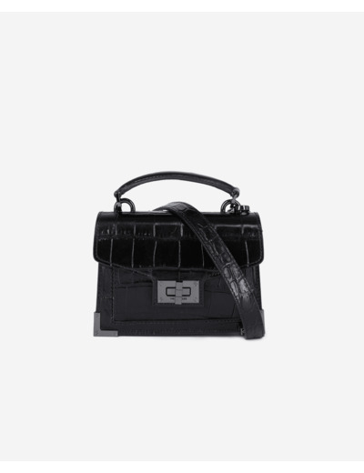 Sac Emily Nano En Croco black