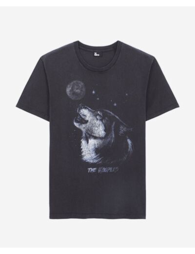 T-Shirt Manches Courtes Wash Avec Print Loup black washed