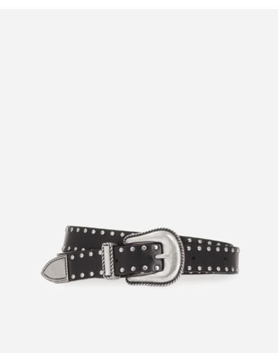 Ceinture En Cuir Noir Avec Clous black