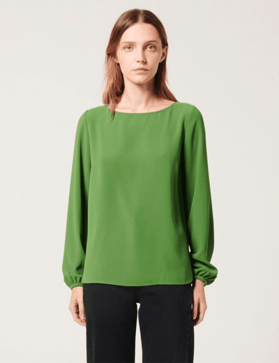 Blouse Tabeca Blouse fluide à manches longues verte