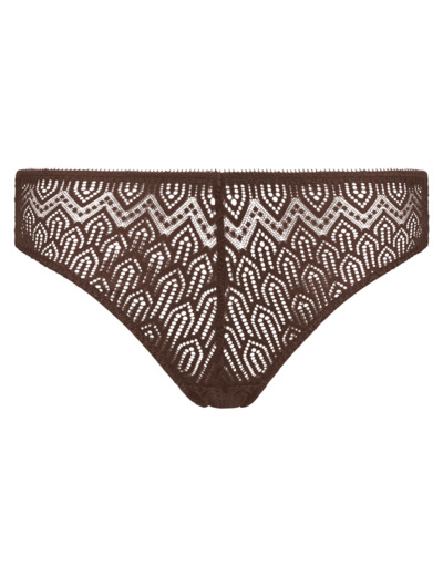 Slip femme en dentelle graphique motif Art Déco Cacao Mod de Dim