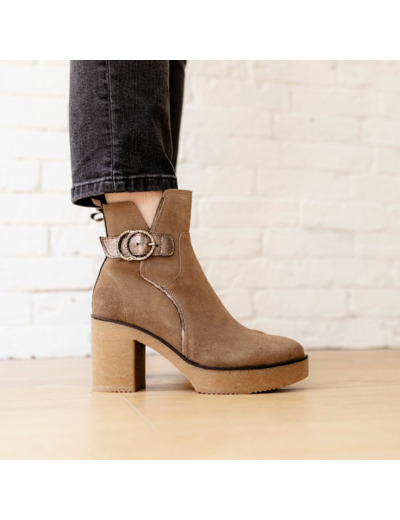 Bottines hiver Femme Lazy Beige