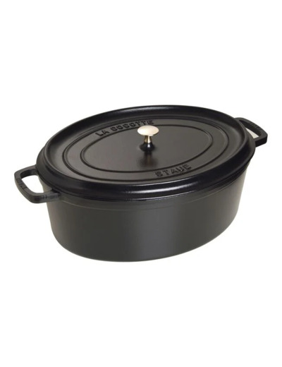 Cocotte ovale 41 cm Noir mat