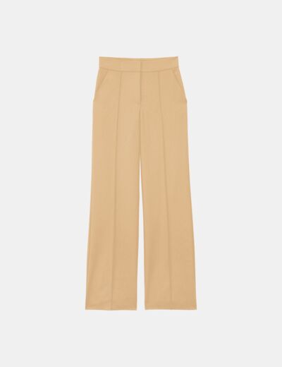 Pantalon Pervenche Pantalon large en crêpe noisette