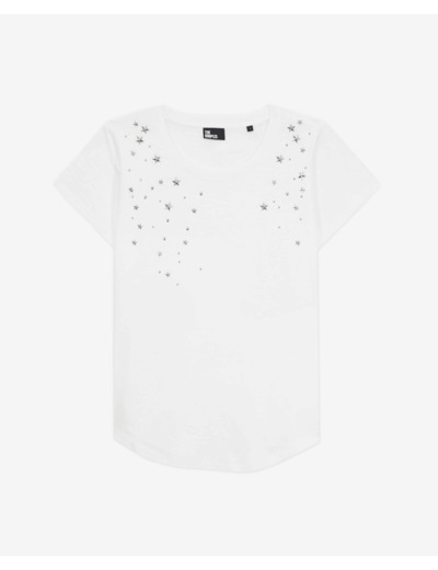 Top Avec Stars Studs white