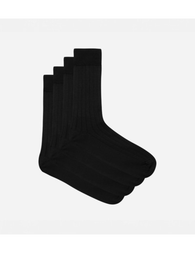 Lot de 2 chaussettes noires en fil d'Ecosse Homme