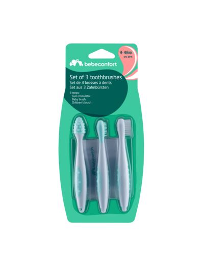 Bebeconfort Set de 3 brosses à dents