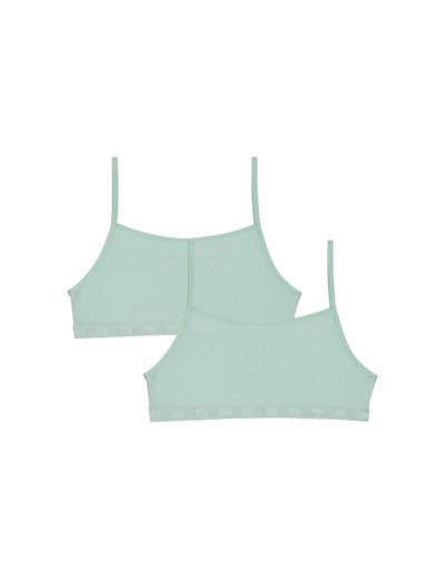 Lot de 2 brassières sans armature en coton bio Bleu Pastel Skin Care