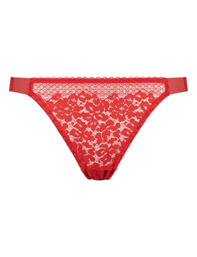 Culotte en dentelle fleurie et bords graphiques Rouge Daily Glam