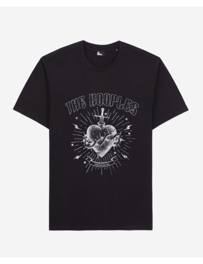 T-Shirt Manches Courtes Avec Print Coeur black washed