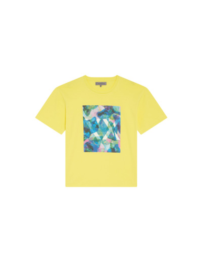 T-shirt jaune multicolore