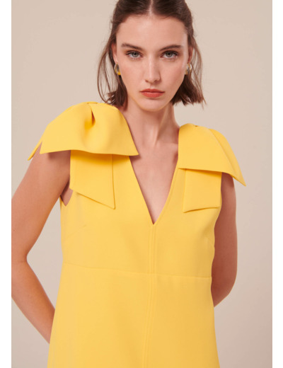 Robe Remarquable Jaune en Polyester