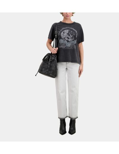 T-Shirt Manches Courtes Avec Print Skull And Roses