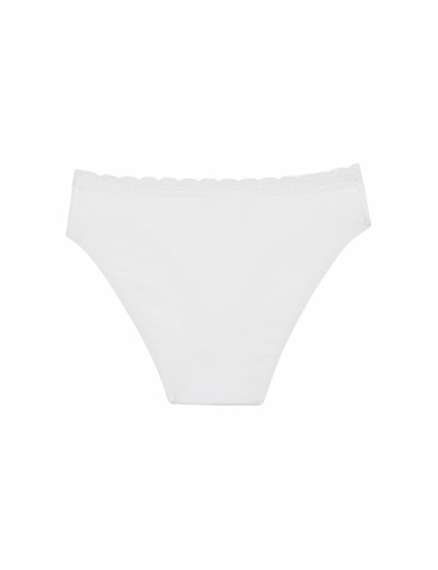 Culotte fille en coton stretch à ceinture dentelle Blanc Dim trendy