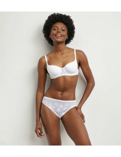 Soutien-gorge corbeille en dentelle florale recyclée Blanc Dim Sublim