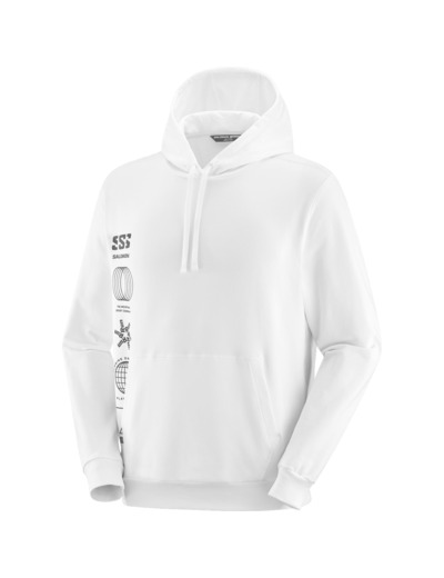 Graphic Pull Over Hoody White