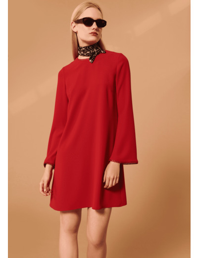 Robe Raja rouge en crêpe