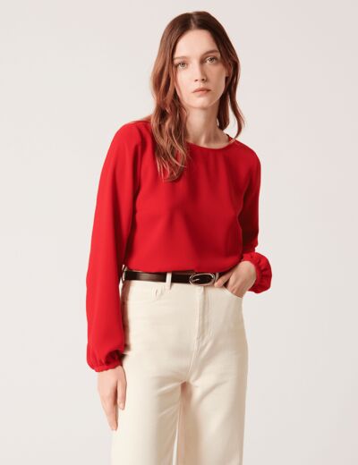 Blouse Tabeca Blouse fluide à manches longues rouge