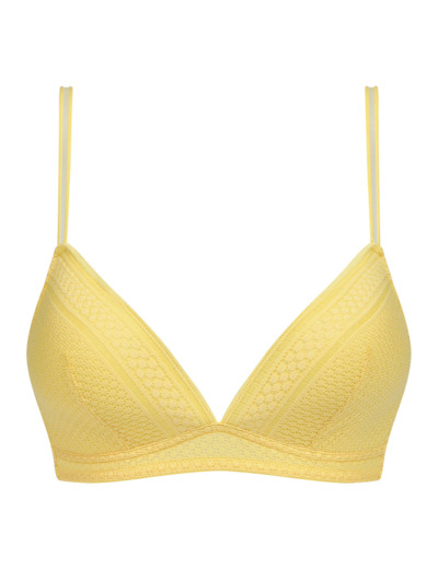 Soutien-gorge triangle sans armatures en dentelle Jaune Chic Summer