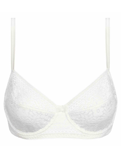 Soutien-gorge à armature en dentelle florale recyclée Blanc Dim Sublim