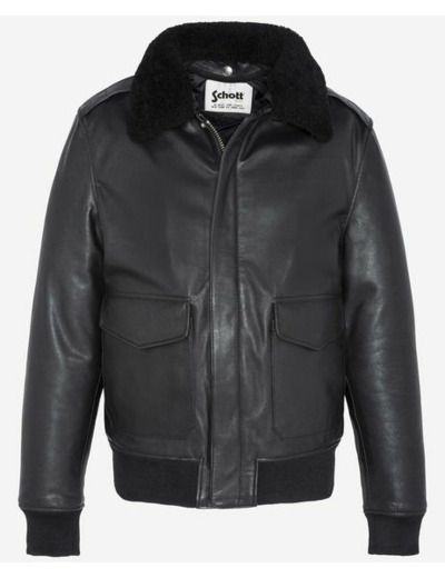 Blouson Aviateur en Cuir de Vachette LC2412 SCHOTT