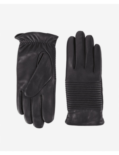 Gants En Cuir Avec Effet Matellase black