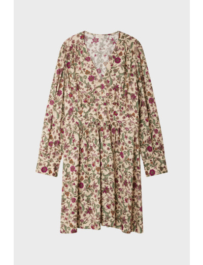 Robe courte à fleurs et découpe à la taille - REVEUSE