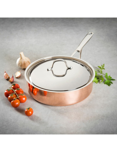 B'CHEF Sauteuse a/couvercle 28 cm cuivre