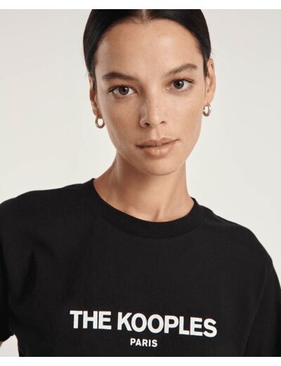 T-Shirt Noir Avec Print Kooples Paris Sur L'Avant