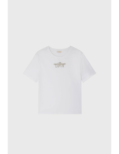 T-shirt col rond et strass - MAESSY