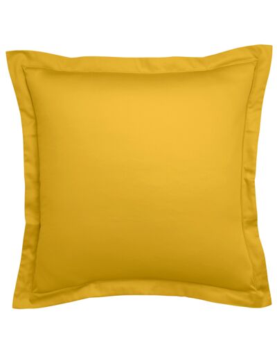 Taie d'oreiller Partition Satin de coton Coloris Curry